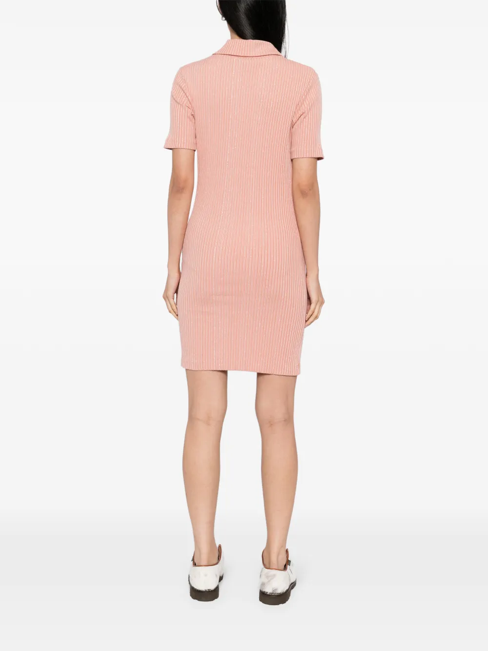 Maison Kitsuné Geribbelde polojurk Roze