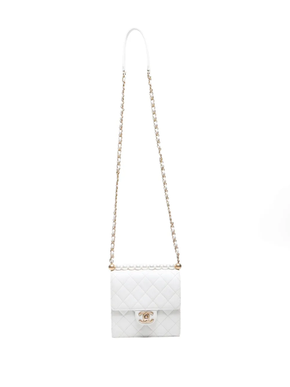 Pre-owned Chanel 2019-2020 Matelassé Shoulder Bag In White