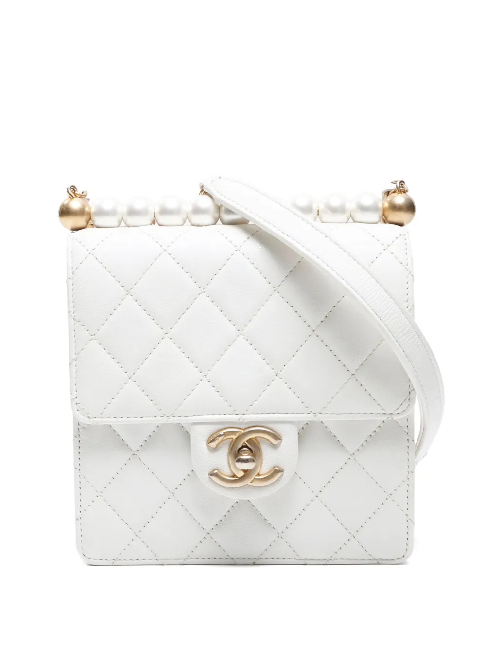 CHANEL Pre-Owned 2019-2020 matelassé shoulder bag | White | Image 1