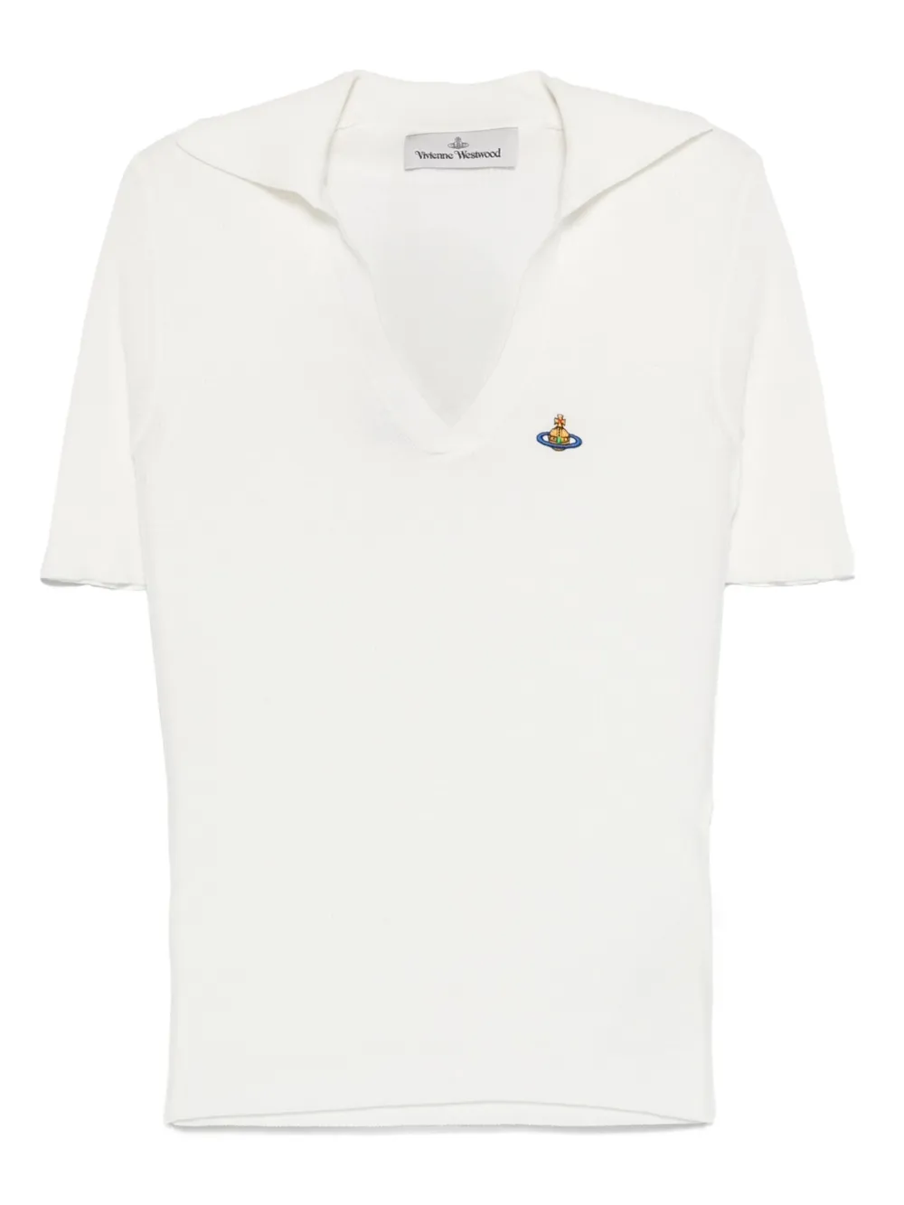 Vivienne Westwood Orb-embroidered polo top Wit
