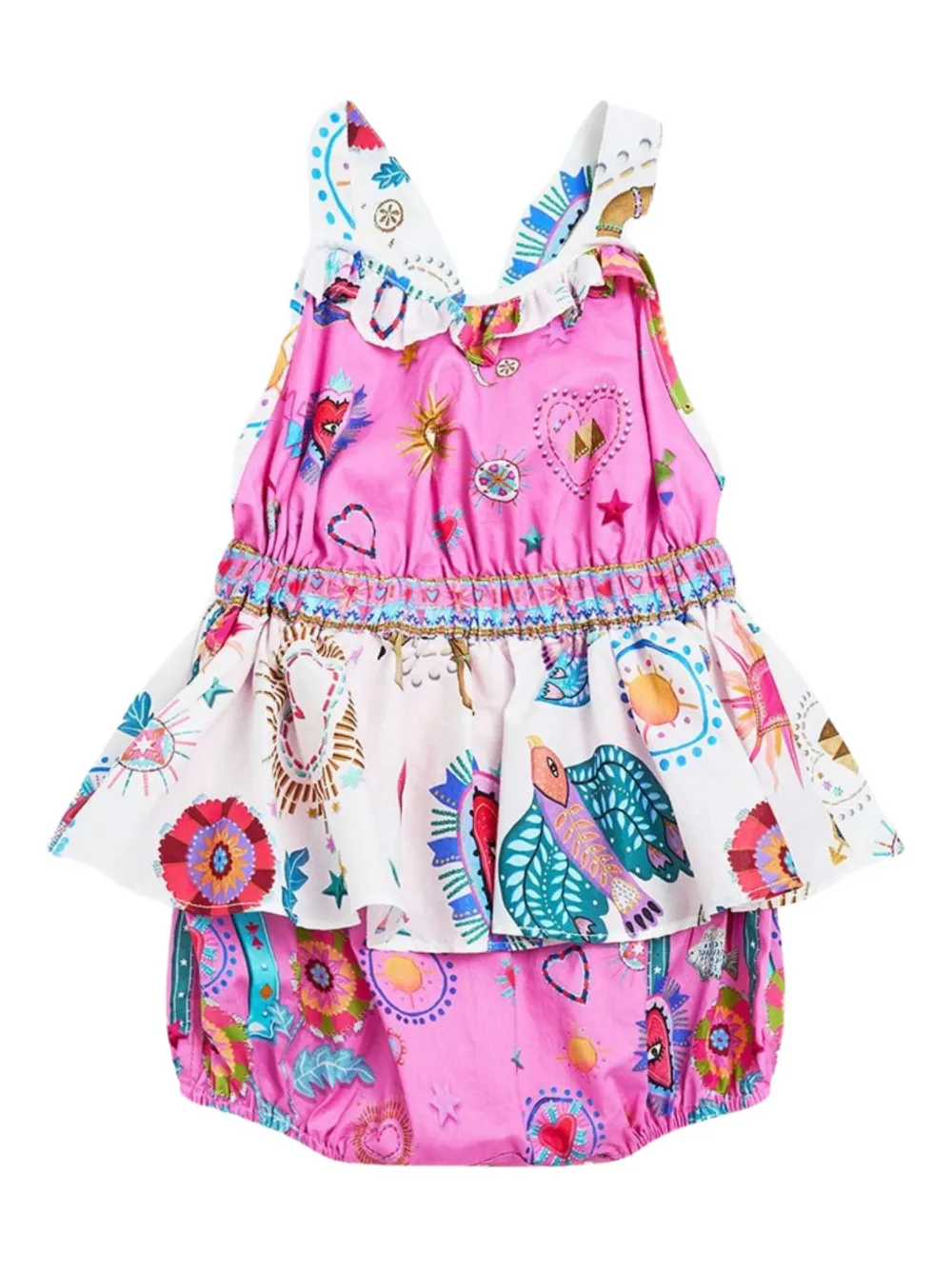 Camilla Kids Peplum jurk met ruches Roze
