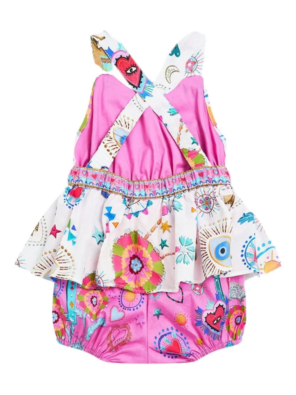 Camilla Kids Peplum jurk met ruches - Roze