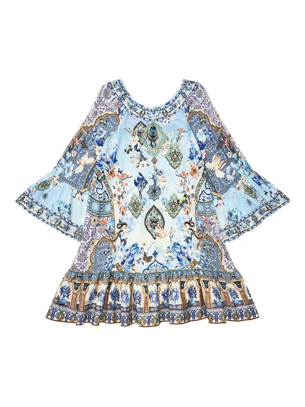 Camilla Kids gathered-panel bell-sleeves casual dress | Blue | Image 1