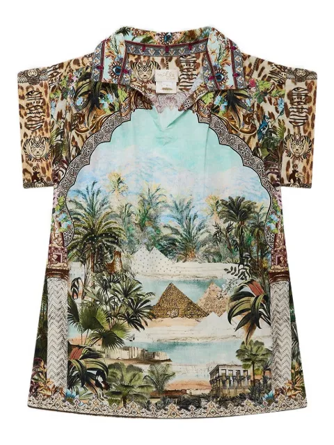 Camilla Kids short-sleeve pyramid-print dress