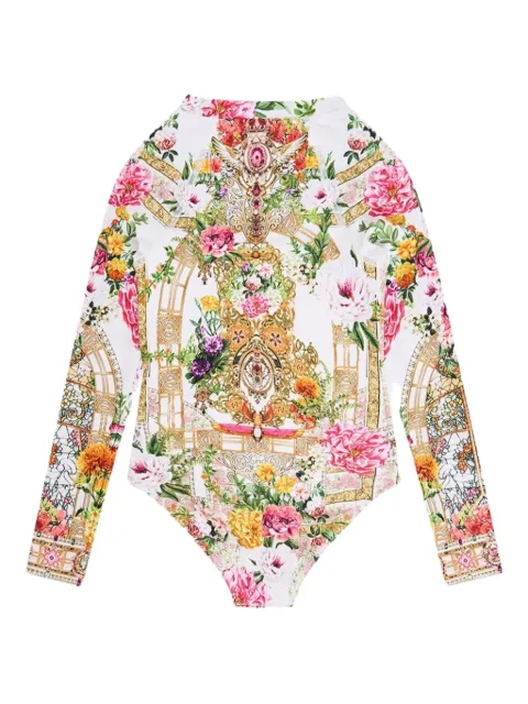 Camilla Kids floral-print long-sleeve swimsuit