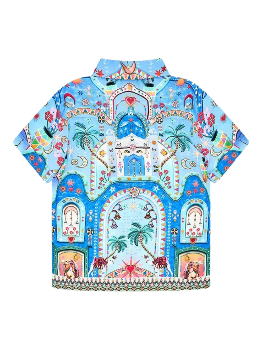 Camilla Kids Shirt met decoratieve print en korte mouwen Blauw