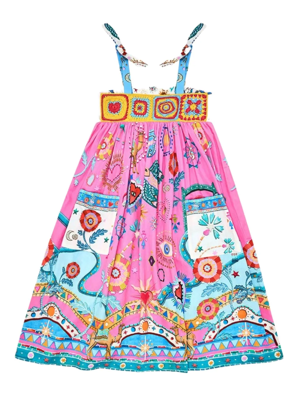 Camilla Kids Maxi-jurk met bloe print Roze