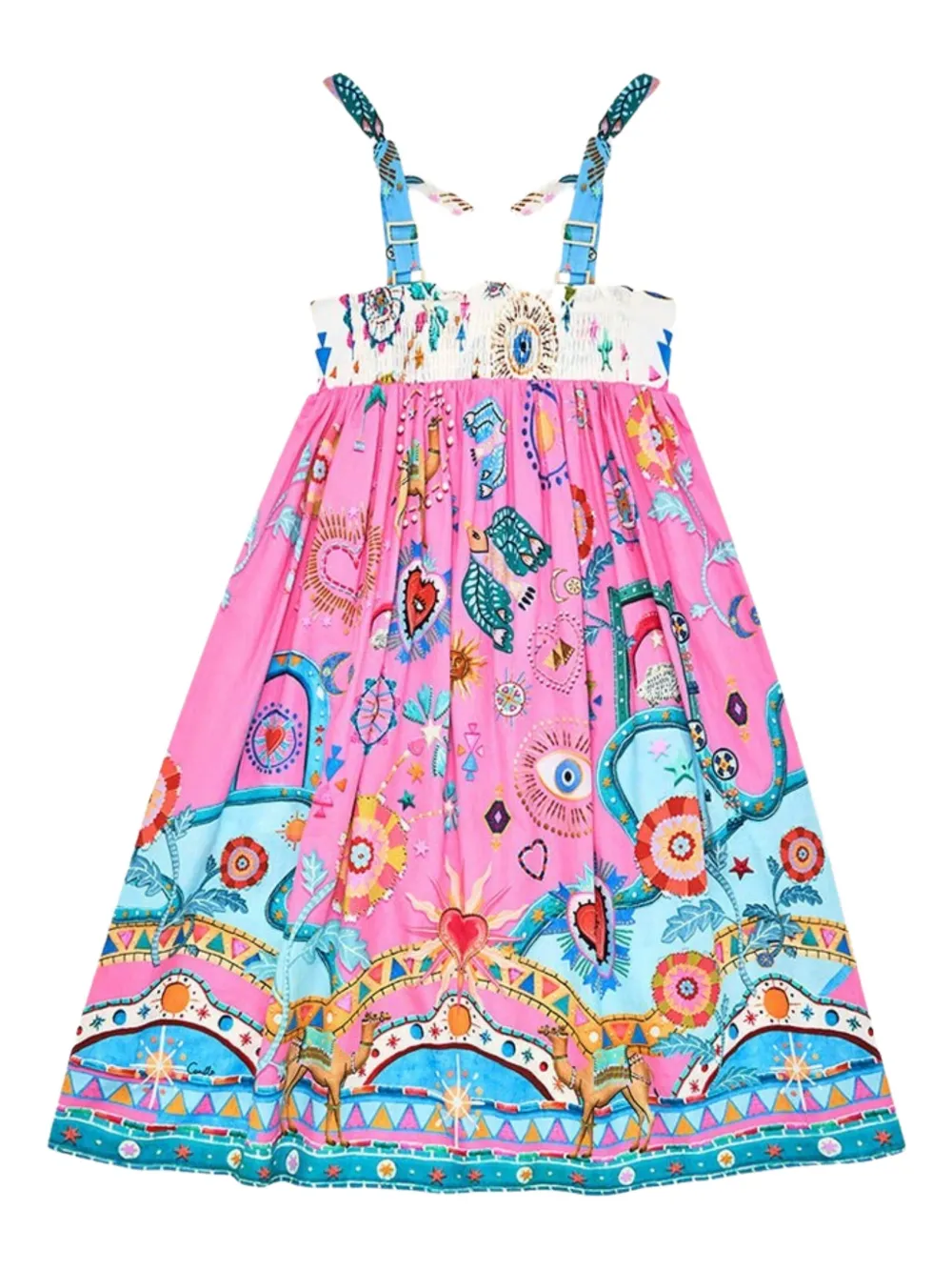Camilla Kids Maxi-jurk met bloemenprint Roze