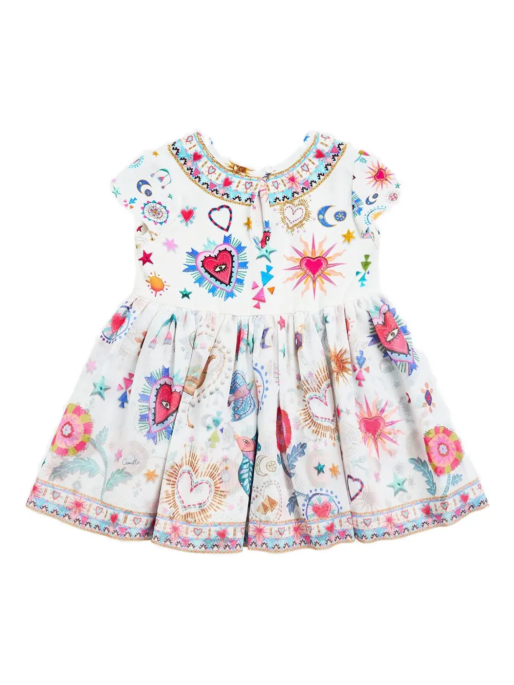 Camilla Kids Jurk met ronde hals en korte mouwen - Wit