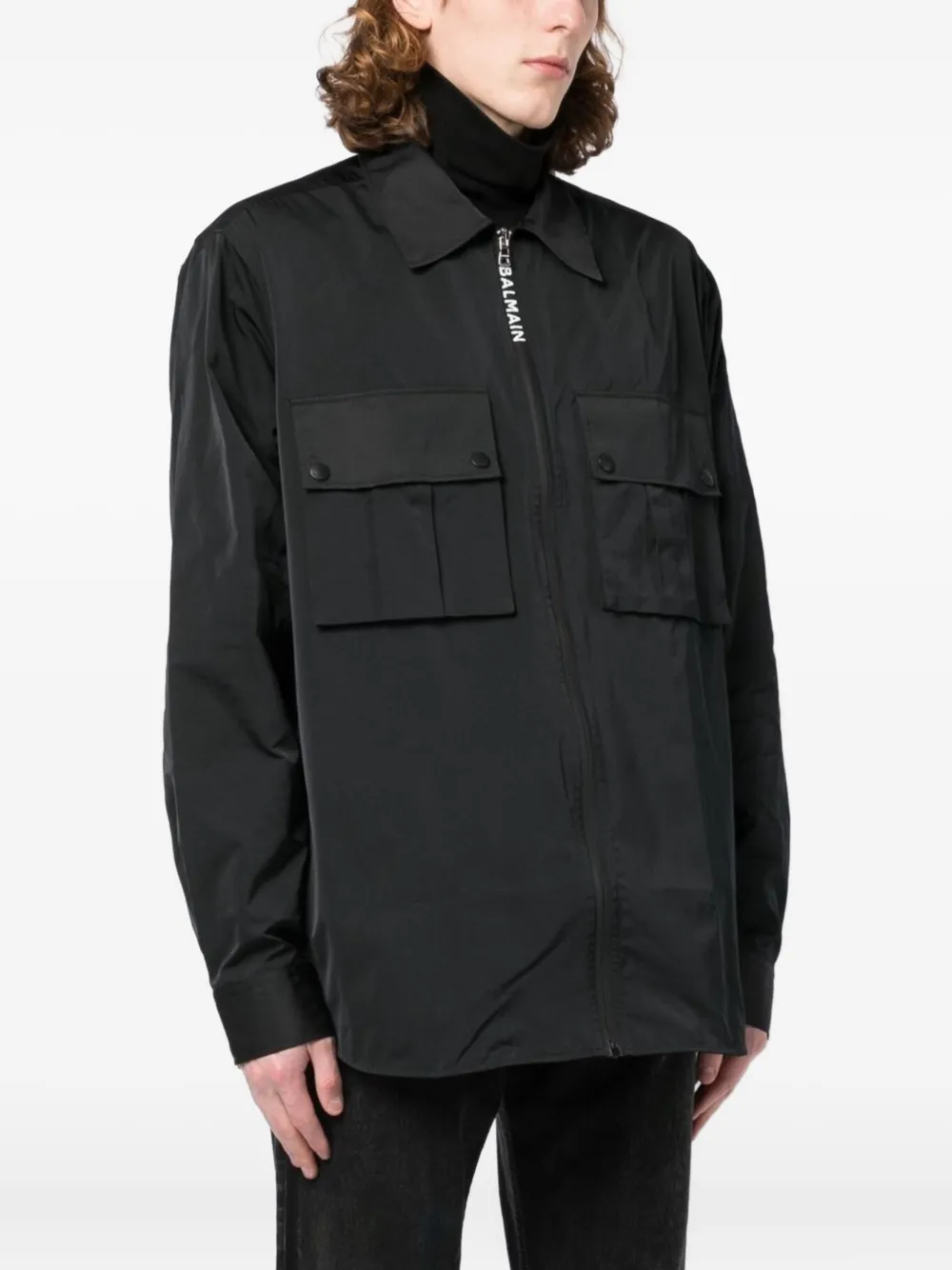 Balmain Cargo overhemd met rits Zwart
