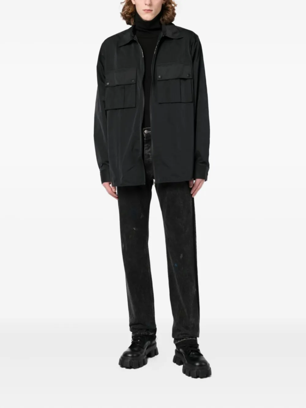 Balmain Cargo overhemd met rits - Zwart