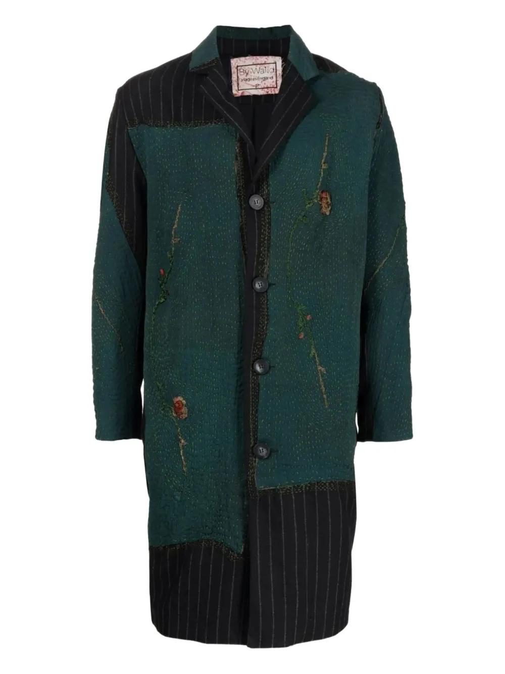 By Walid patchwork button-up coat | vert | Image 1