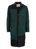 By Walid patchwork button-up coat - Green
