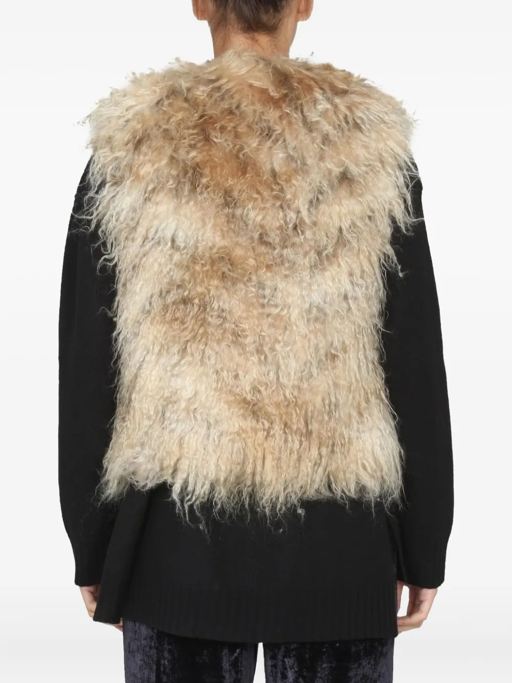 Becagli Shaggy Fur Jacket In Black