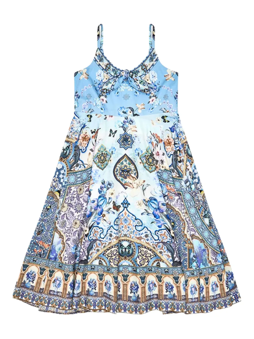 Camilla Kids Midi-jurk met bloe print Blauw