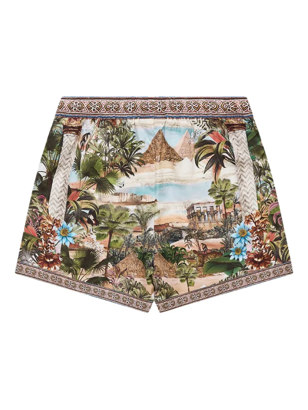 Camilla Kids Shorts met tropische print Bruin