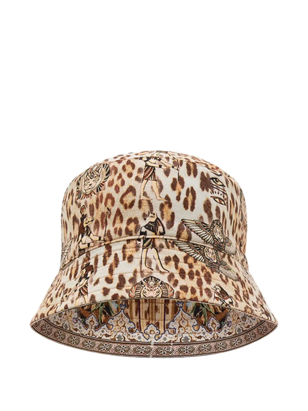 Camilla Kids Vissershoed met tropische print Beige
