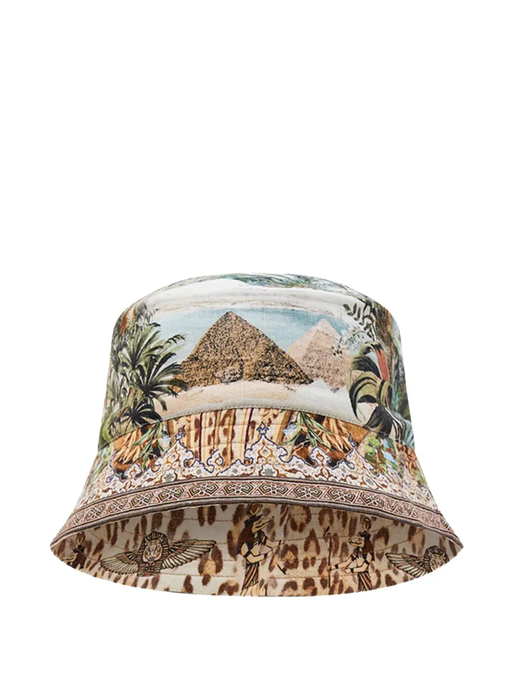 Camilla Kids Vissershoed met tropische print - Beige