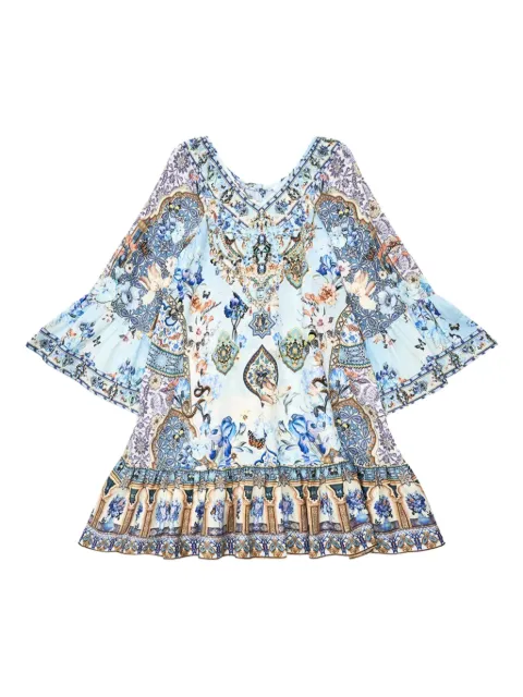 Camilla Kids floral-printed bell-sleeved dress