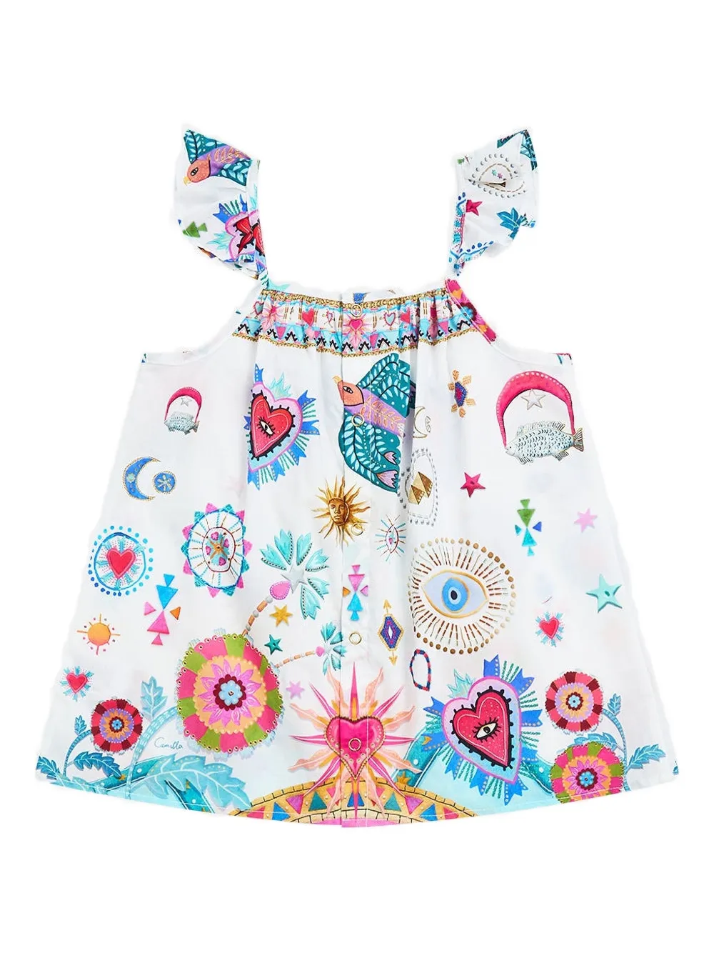 Camilla Kids multi-print sleeveless dress - Wit