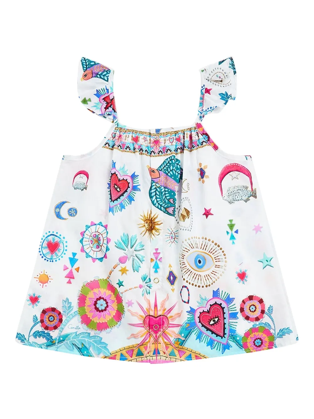 Camilla Kids Mouwloze jurk Wit