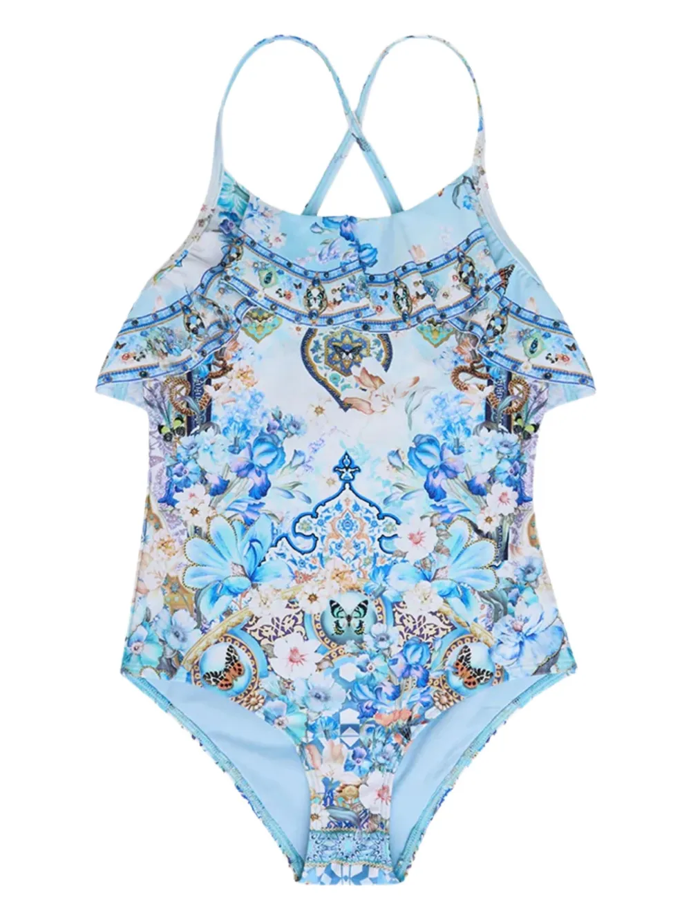 Camilla Kids Badpak met ruches en bloe print AL IAL PALACE MEMOIRS