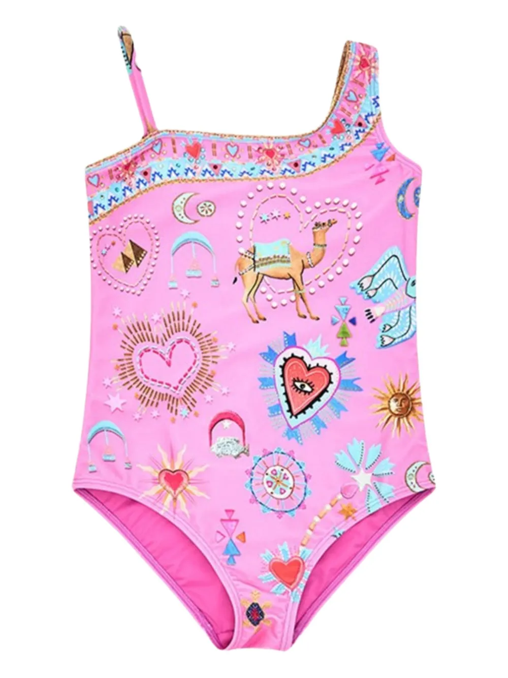 Camilla Kids Asymmetrisch badpak Roze