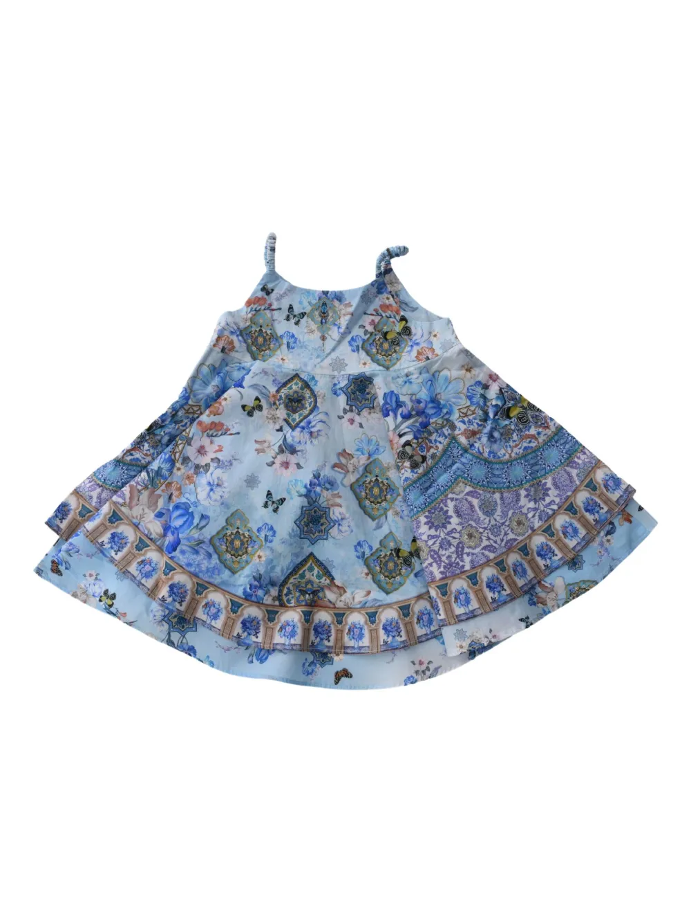 Camilla Kids Gelaagde jurk met bloemenprint - Blauw