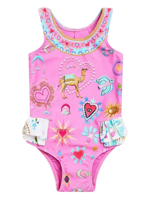 Camilla Kids floral-printed ruffled swimsuit