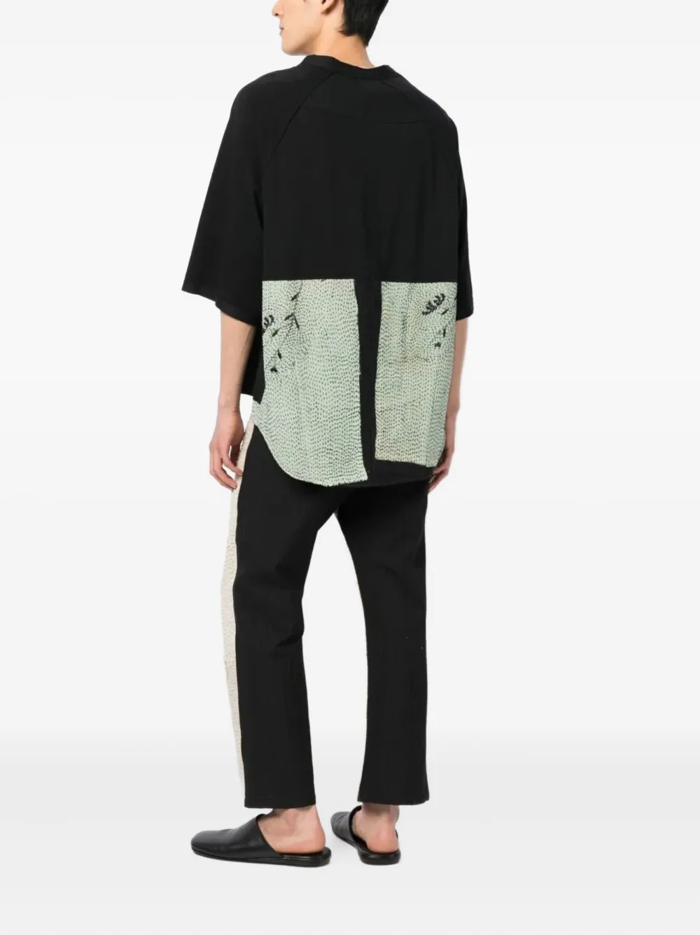 By Walid raglan-sleeve black T-shirt - Zwart