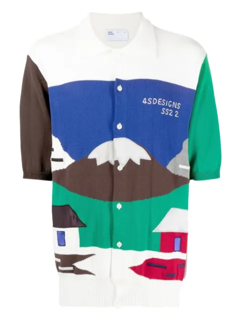 4SDESIGNS intarsia-knit short-sleeve shirt