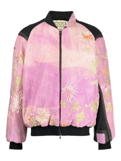 By Walid floral-embroidered bomber jacket