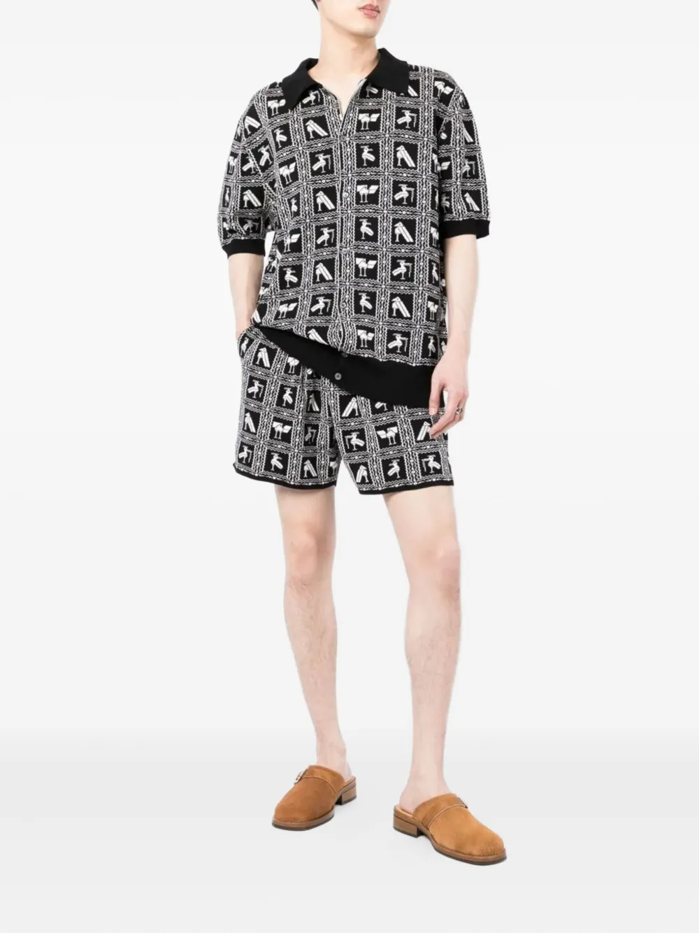 4SDESIGNS graphic-design short-sleeve shirt - Zwart
