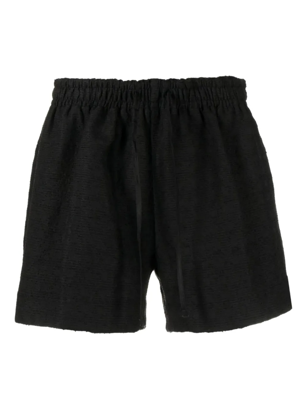 4SDESIGNS textured elasticated shorts | Black | Image 1