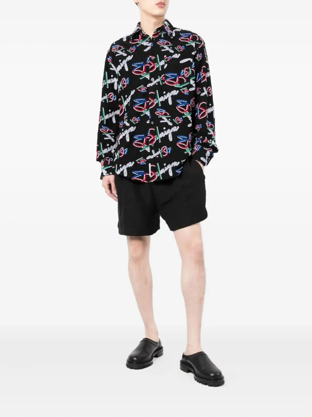 4SDESIGNS textured elasticated shorts - Zwart