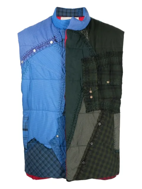 By Walid Teddy patchwork padded gilet