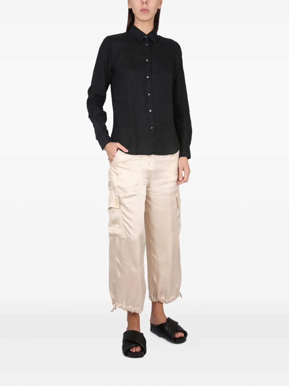 ASPESI long-sleeve button-down shirt Zwart