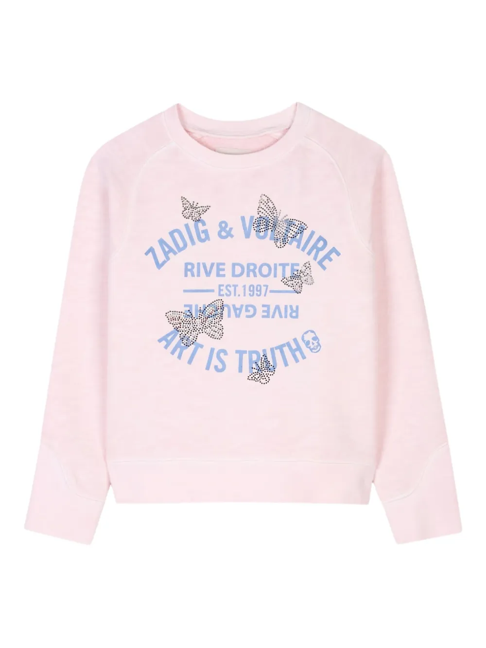 Zadig & Voltaire Kids Sweater verfraaid met vlinder Roze