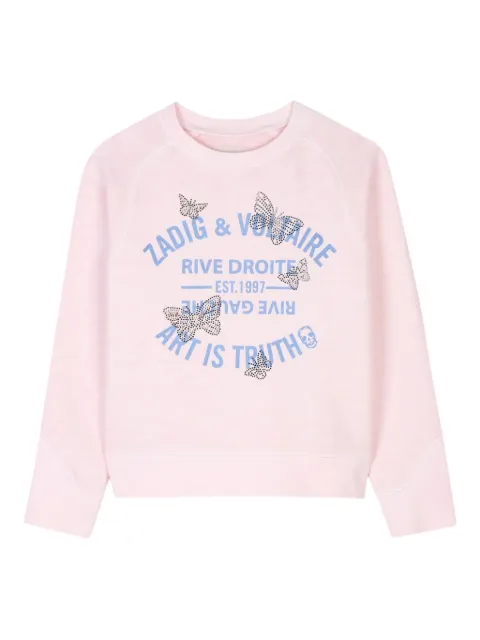 Zadig & Voltaire Kids sudadera con detalle de mariposa