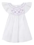 Tartine Et Chocolat smocked flutter-sleeve dress - White