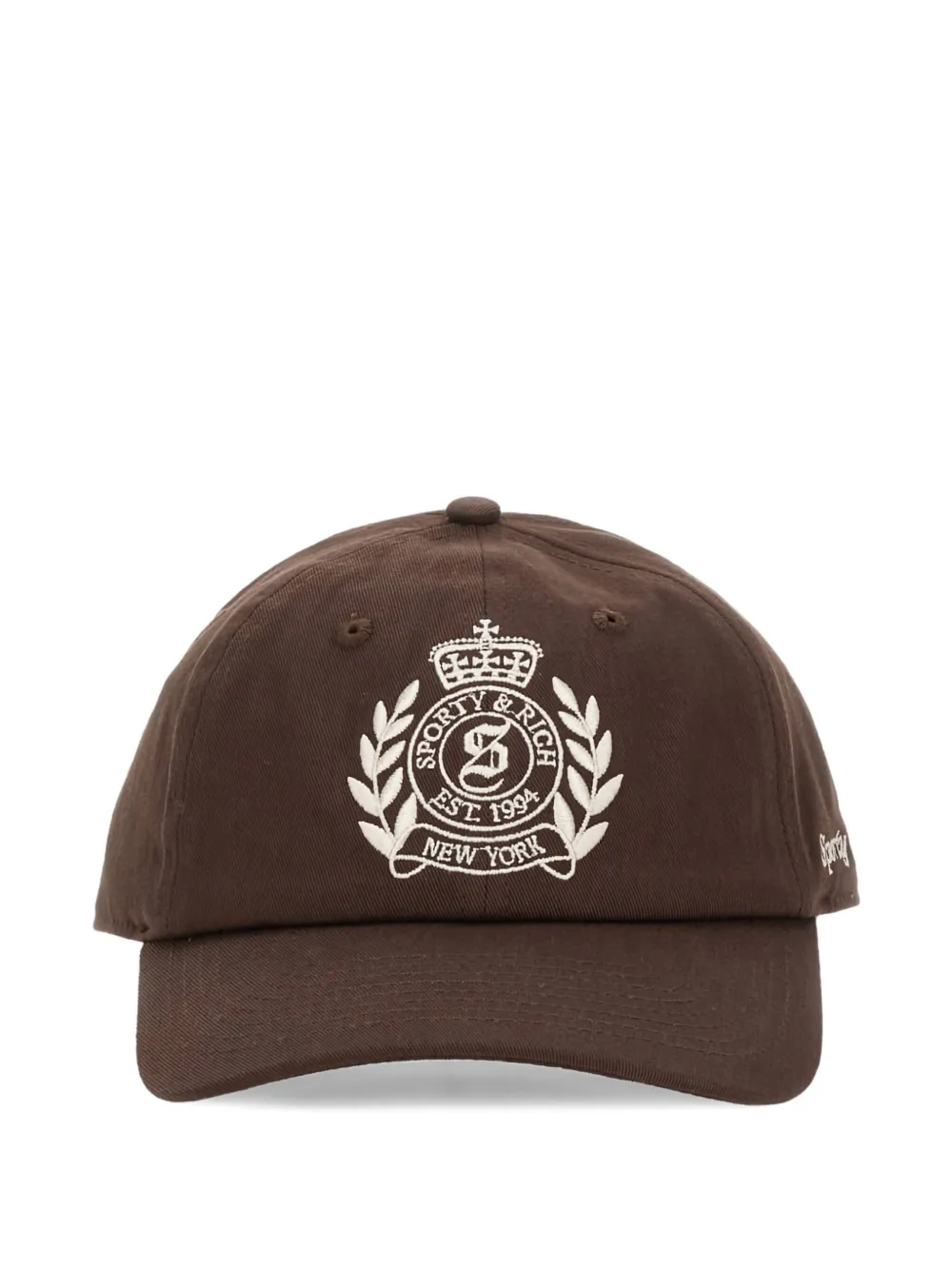Sporty & Rich embroidered baseball cap | Brown | Image 1