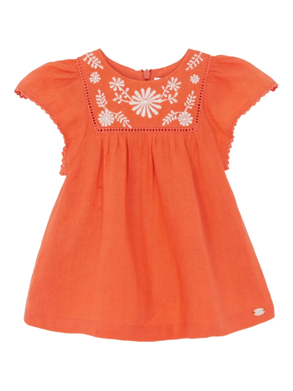 Tartine Et Chocolat Abito a maniche corte con ricamo - Arancione