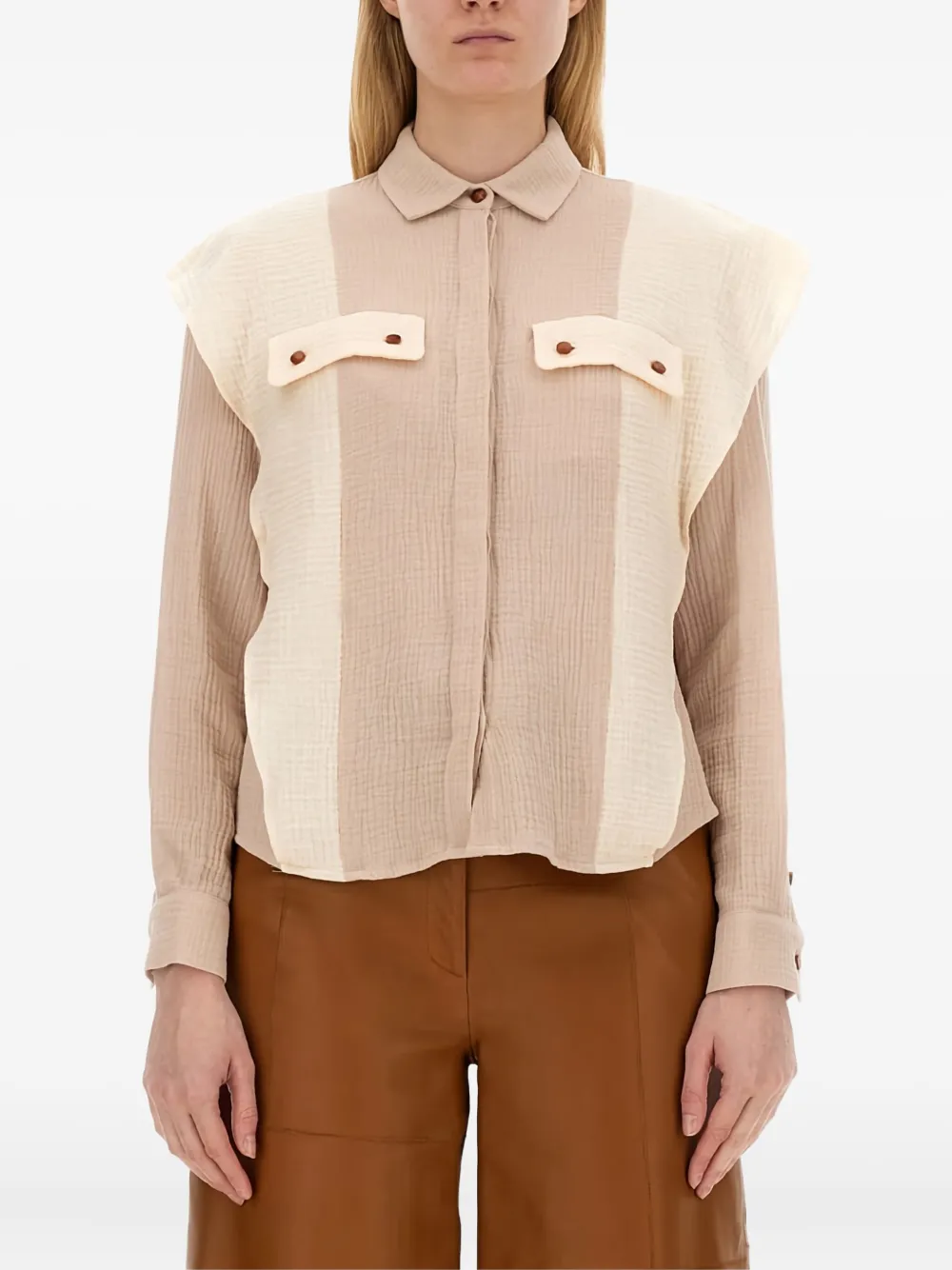 two-tone cotton shirt