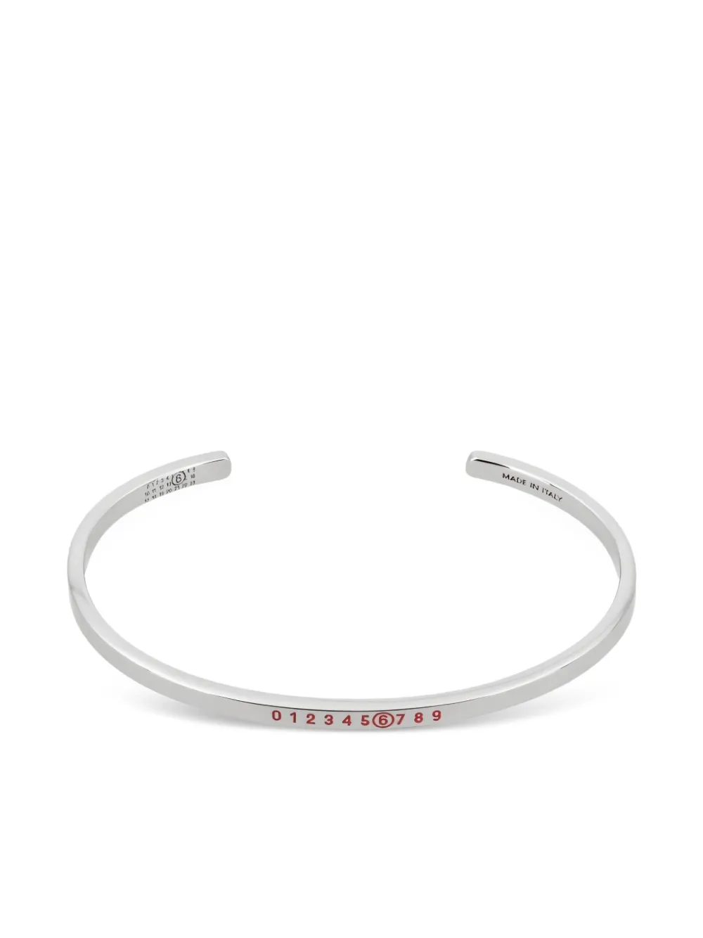 MM6 Maison Margiela Bracciale rigido con grafica numerica - Argento