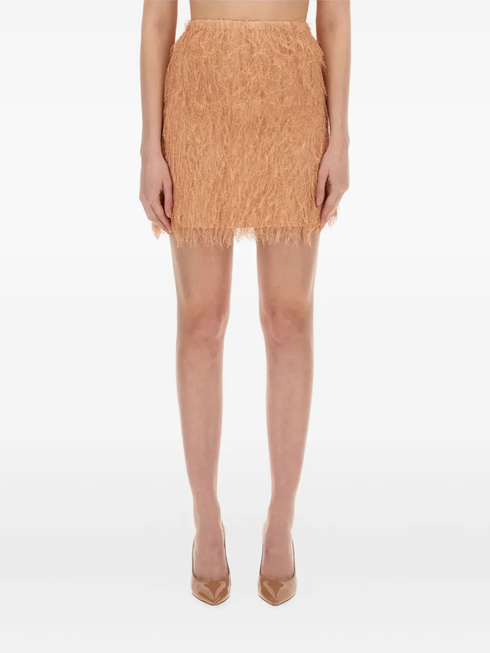 fringed mini skirt