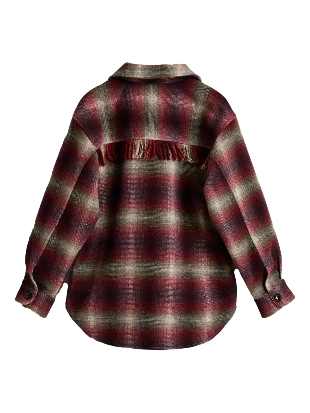 Bellerose Ariel fringed checked shirt Bruin