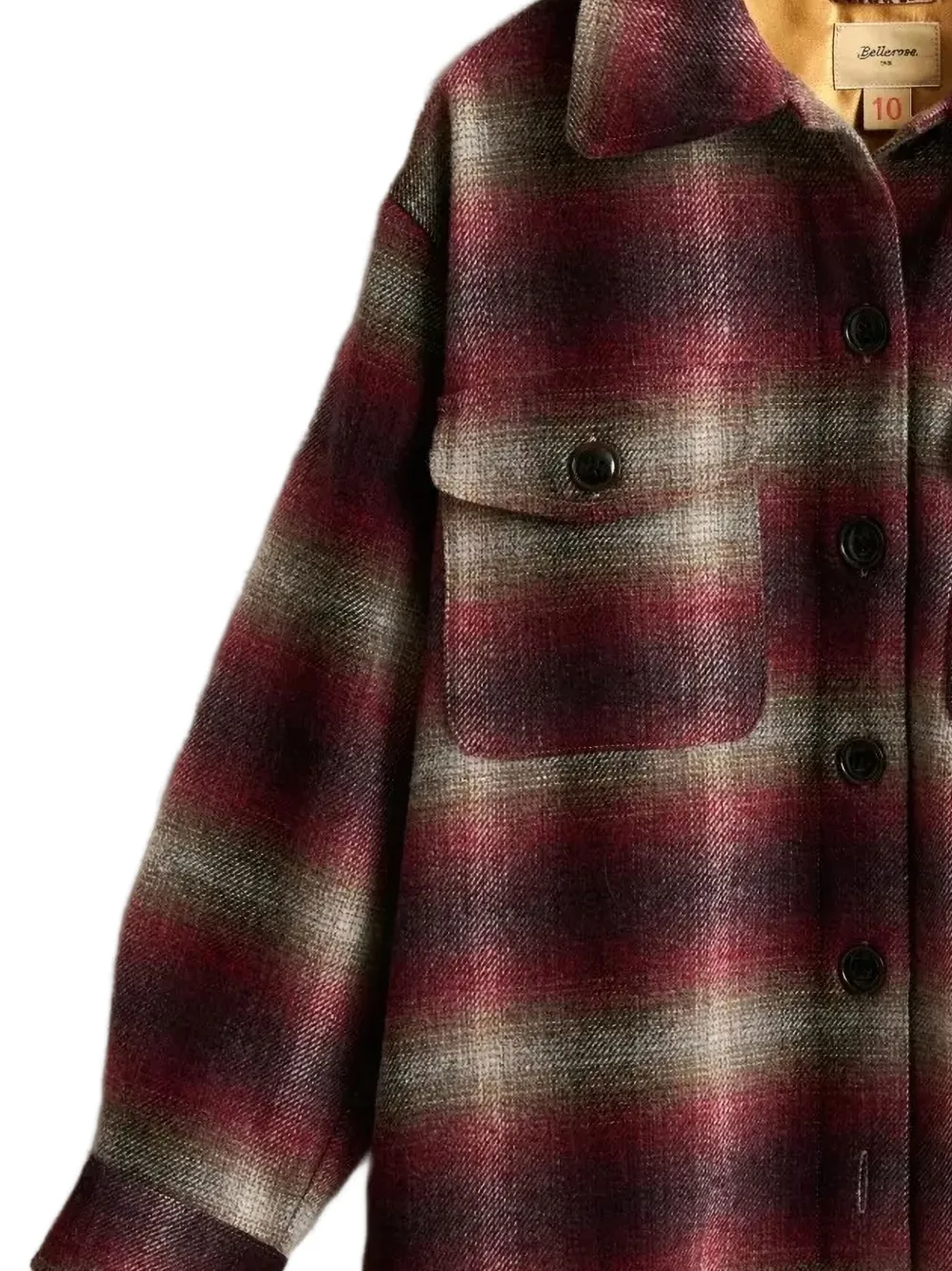 Bellerose Ariel fringed checked shirt Bruin