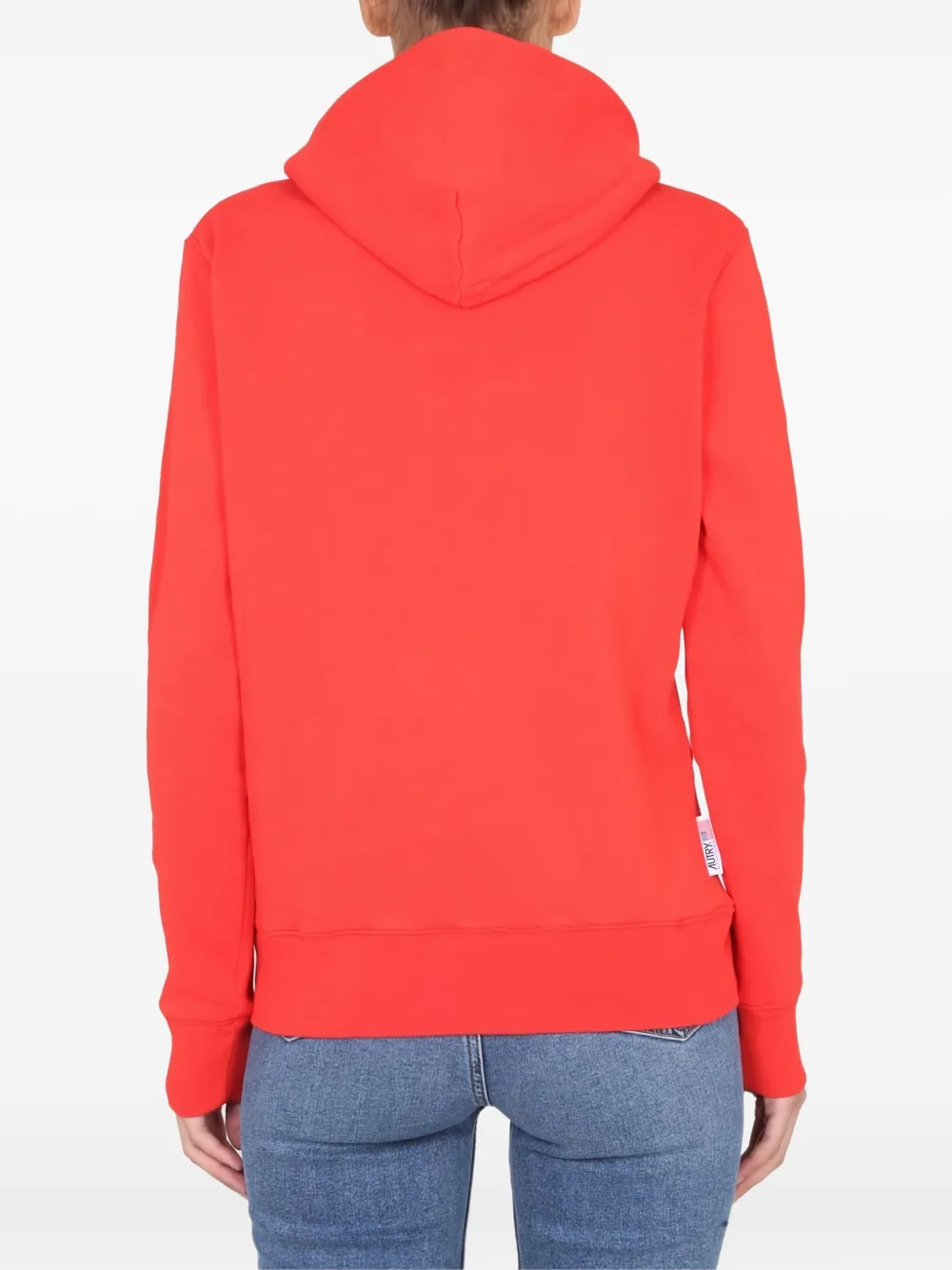 Autry circular-logo cotton hoodie Rood