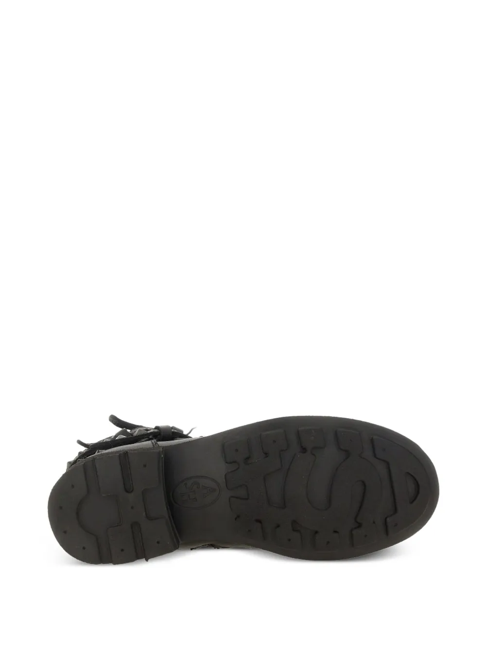 Ash buckle-studded leather boots Black