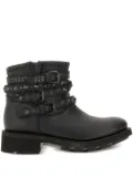 Ash buckle-studded leather boots - Black